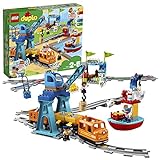 LEGO 10875 DUPLO Güterzug, Eisenbahn, „Push & Go“-Lok mit Lichtern und Geräuschen,...